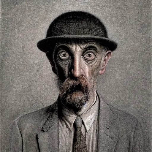 Image similar to portrait of Mr. Vertigo, by Odd Nerdrum, by M.C. Escher, beautiful, eerie, surreal, colorful