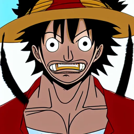 Prompt: luffy with mustache