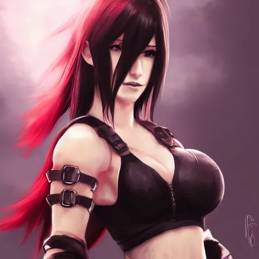 Image similar to digital art of tifa lockhart by ross tran