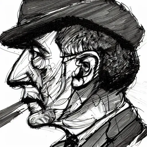 Image similar to a realistic yet scraggly portrait sketch of the side profile of a stern and sophisticated the sniper, trending on artstation, intricate details, in the style of frank auerbach, in the style of sergio aragones, in the style of martin ansin, in the style of david aja, in the style of mattias adolfsson