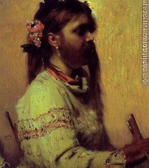 Image similar to high quality high detail painting by ilya repin, expected visitor, hd