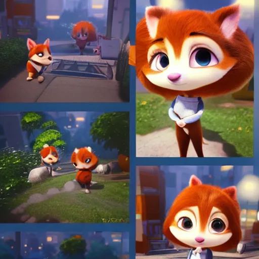 Prompt: daydreaming in mini cute style, highly detailed, rendered, ray - tracing, cgi animated, 3 d demo reel avatar, style of maple story and zootopia, maple story,, soft shade, soft lighting