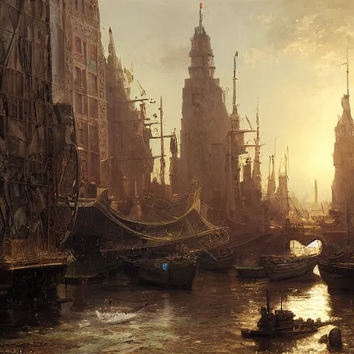 Prompt: detailed painting of a living pod architecture, cyberpunk ornaments, andreas achenbach