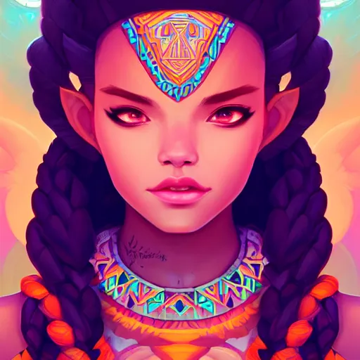 Image similar to a portrait of a beautiful aztec queen, art by lois van baarle and loish and ross tran and rossdraws and sam yang and samdoesarts and artgerm and saruei, digital art, highly detailed, intricate, sharp focus, Trending on Artstation HQ, deviantart, unreal engine 5, 4K UHD image