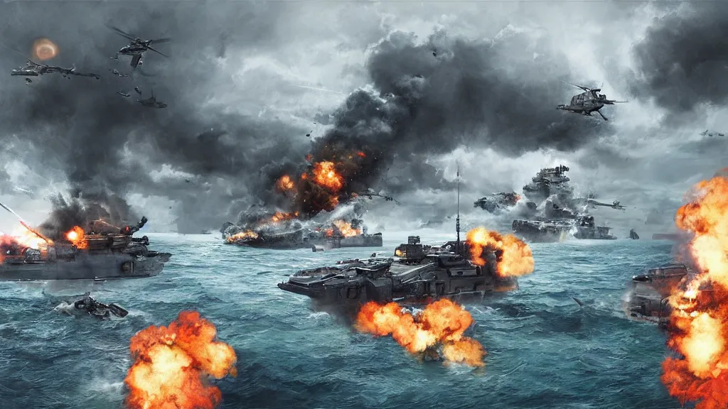 Image similar to battlefield 4 island, painting