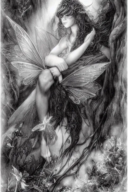 Prompt: a faerie by alan lee and artgerm