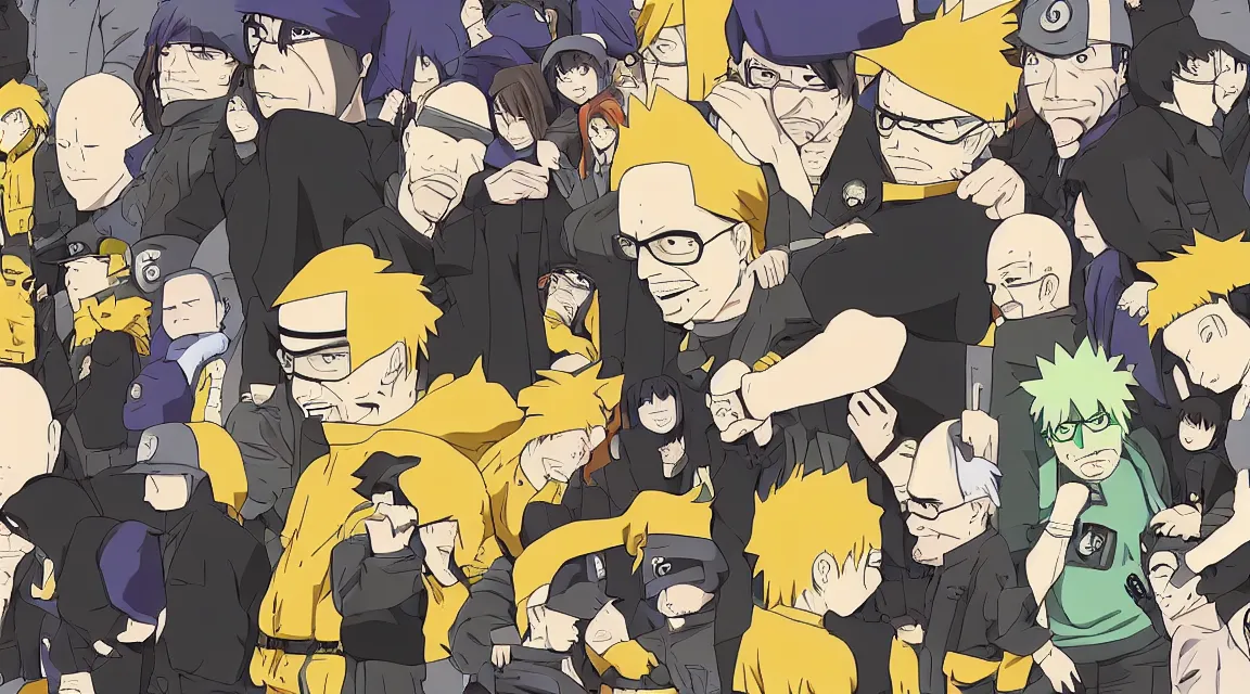 Prompt: Breaking Bad anime in the style of Naruto