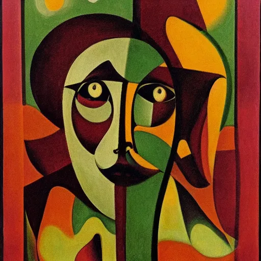 Image similar to floral face portrait by leonetto cappiello and wojciech siudmak and ernst fuchs, anni albers, oil on canvas