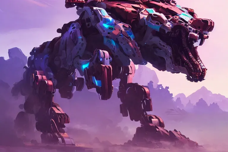 Image similar to clawstrider machine mecha animal beast robot of horizon forbidden west horizon zero dawn bioluminiscence, behance hd by jesper ejsing, by rhads, makoto shinkai and lois van baarle, ilya kuvshinov, rossdraws global illumination