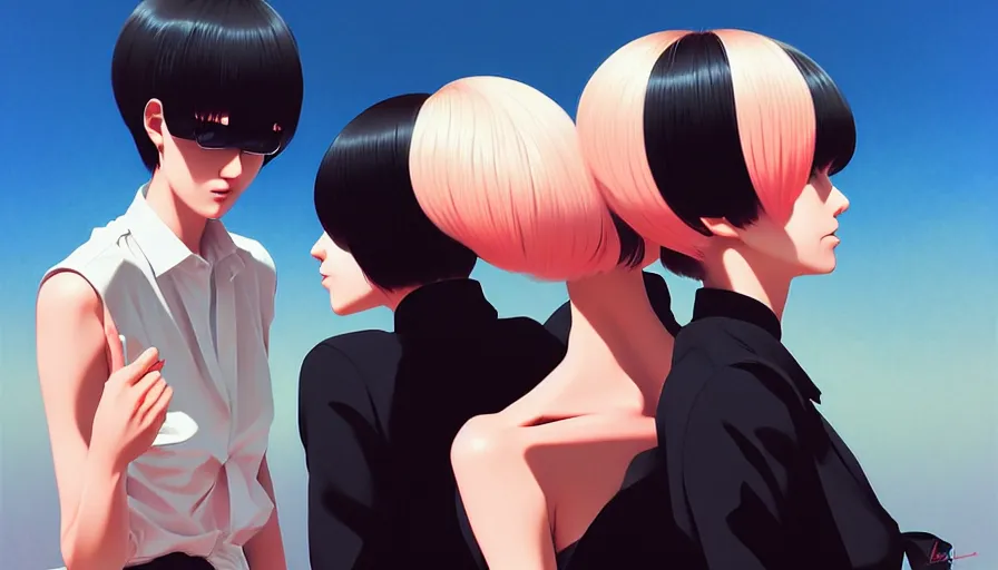 Image similar to the two complementary forces that make up all aspects and phenomena of life, by ilya kuvshinov