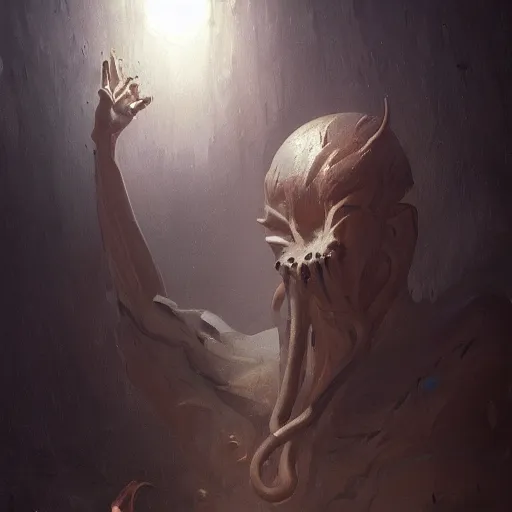 Image similar to nyarlathotep, dramatic light, painted by stanley lau, painted by greg rutkowski, painted by stanley artgerm, digital art, trending on artstation