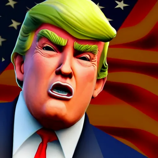 Image similar to new donald trump skin from fortnite