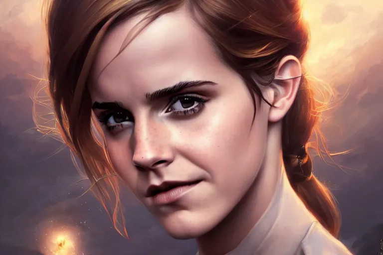 Image similar to emma watson on a printed menu, hyper detailed, digital art, artstation, cinematic lighting, studio quality, smooth render, by artgerm, greg rutkowski, boris vallejo