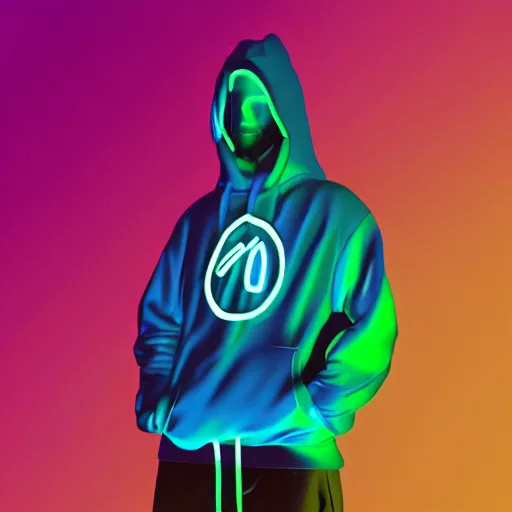 Image similar to bryce wayne in hoodie, portrait, vaporwave, synthwave, neon, vector graphics, cinematic, volumetric lighting, f 8 aperture, cinematic eastman 5 3 8 4 film