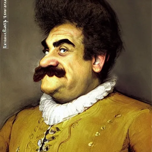 Image similar to wario - the - supermario - villain as an 1 8 th century nobleman, painted by john everett millais