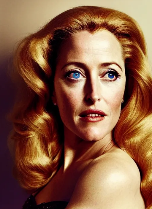 Image similar to full length photo of a gorgeous Gillian Anderson dressed as wonder woman by Mario Testino, detailed, head shot, award winning, Sony a7R