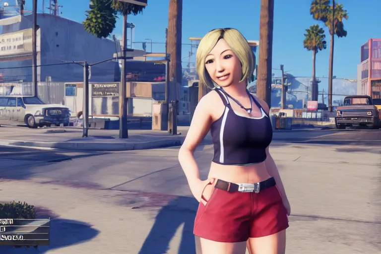 Image similar to Mari ohara from love live in GTA5, game screenshot