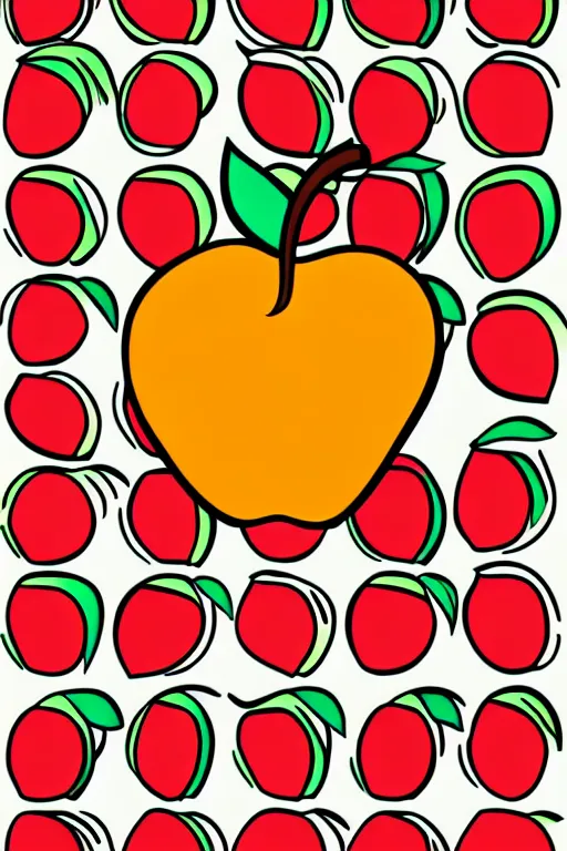 Prompt: minimalist boho style art of a colorful apple, illustration, vector art