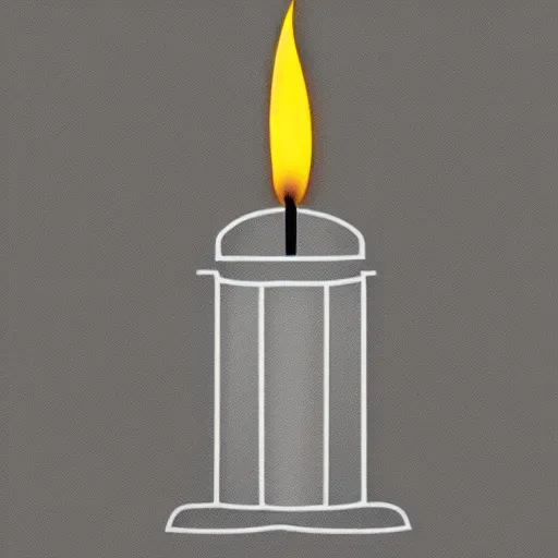 Prompt: a vector logo of a burning candle