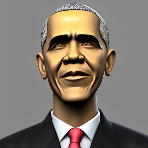 Image similar to 3d cube with a texture of obama, 4k, hd, white background, maya, blender