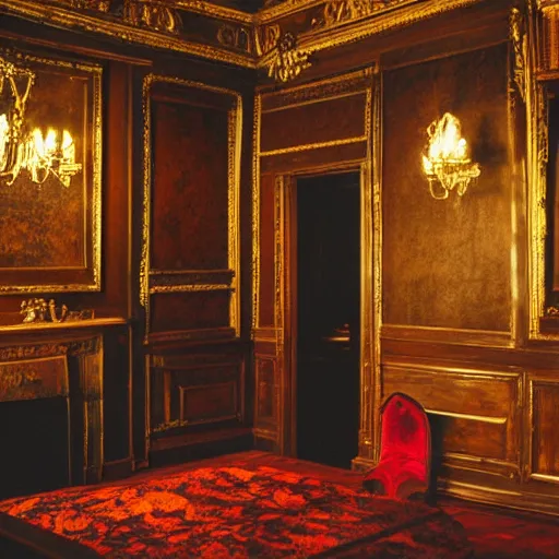 Image similar to a victorian room filled with blood