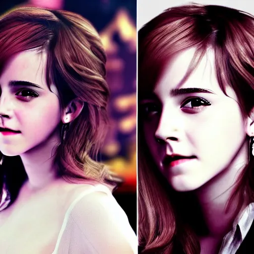 Prompt: emma watson, korean kpop star, lead singer of girls generation, trending on artstation