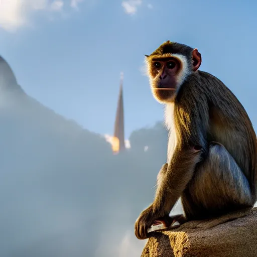 Prompt: high quality portrait of a monkey in front of Christ The Redeemer Statue, studio photograph, photograph, realistic photo, 8k photo, 4k photo, stock photo, high resolution, cinematic shot, high detail