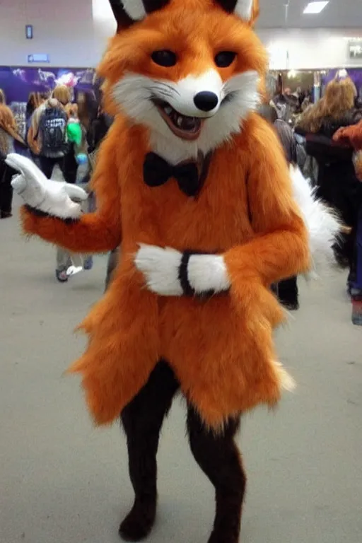 Image similar to an anthropomorphic fox, fursuit!!!!, cosplay