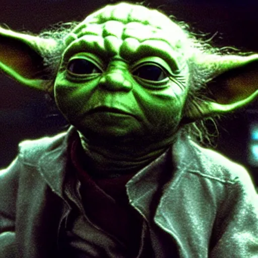 Prompt: yoda as the main protagonist in the film reservoir dogs