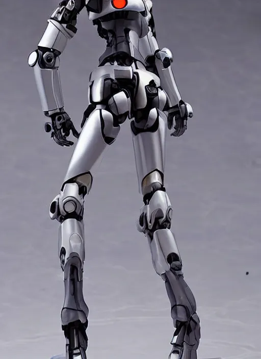 Image similar to Girl in mecha cyber Armor, portrait of the action figure of a girl, with bare legs，in the style of Kotobukiya CO.,LTD.，anime figure