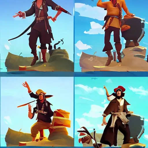 Image similar to painting jack the pirate on sea of thieves game avatar hero smooth face median photoshop filter cutout vector behance hd by jesper ejsing, by rhads, makoto shinkai and lois van baarle, ilya kuvshinov, rossdraws, illustration, art by ilya kuvshinov and gustav klimt