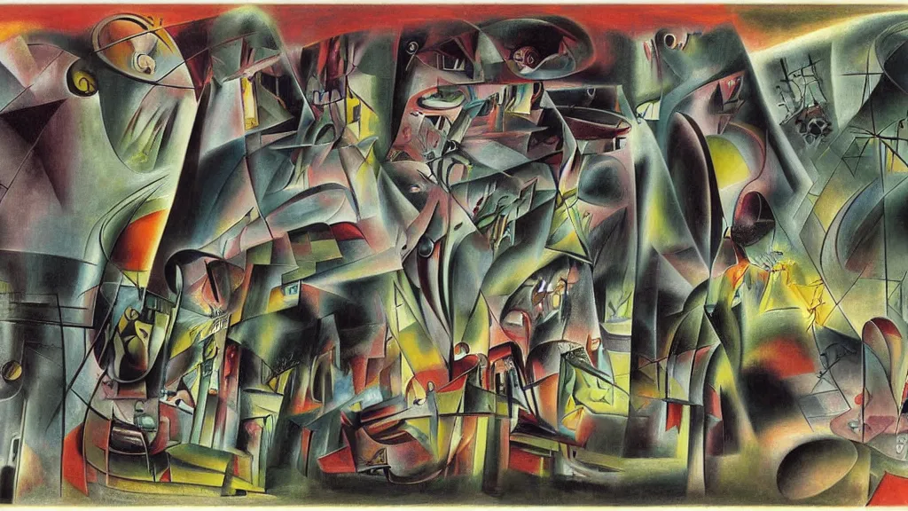 Image similar to a vision of interdimensional transport, by roberto matta