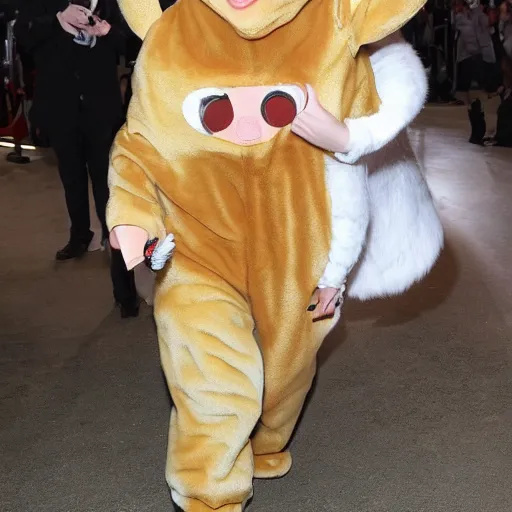 Image similar to scarlett johansson wearing a hamster costume