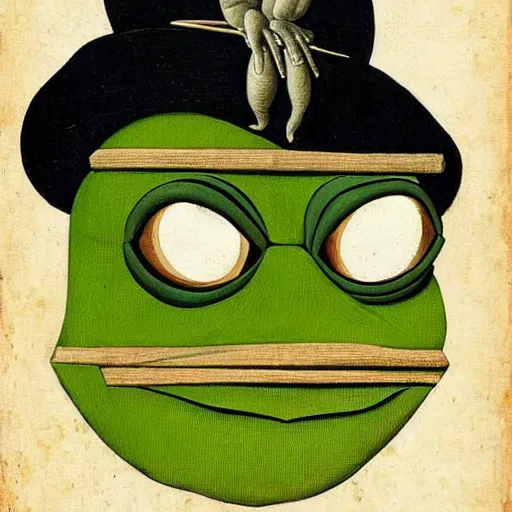 Prompt: pepe the frog as 1 8 th century prussian soldier, elegant portrait by sandro botticelli, detailed, symmetrical, intricate