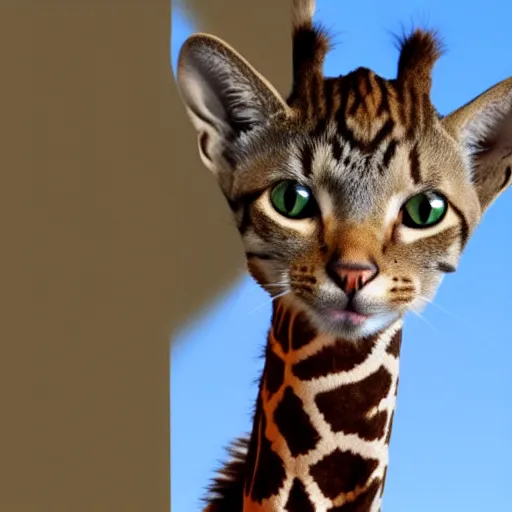 Image similar to mix between a cat and giraffe