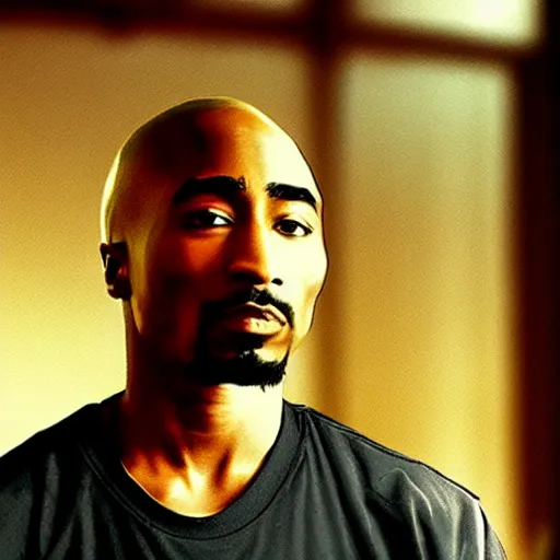 Image similar to Tupac Shakur, screenshot from a 2012s anime