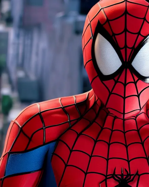 Image similar to A photo of an live-action animated SpiderMan movie starring emma watson. Emma watson face reveal. rendered in Unreal Engine, 8K concept art, detailed, cohesive, mixed media, volumetric lighting, ambient occlusion, 8K 3D, shot on Kodak Ektar