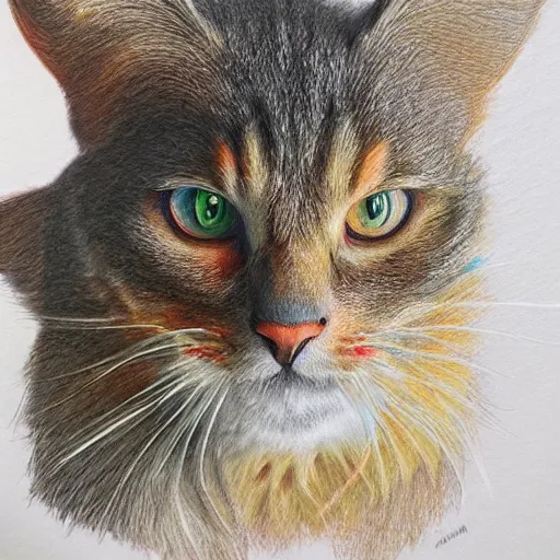 Image similar to Colored pencil art on paper, highly detailed, artstation