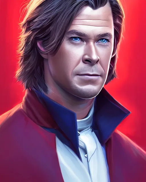 Image similar to portrait of Chris Hemsworth as Professor Snape by Stanley Artgerm Lau, WLOP, Rossdraws, James Jean, Andrei Riabovitchev, Marc Simonetti, and Sakimichan, trending on artstation