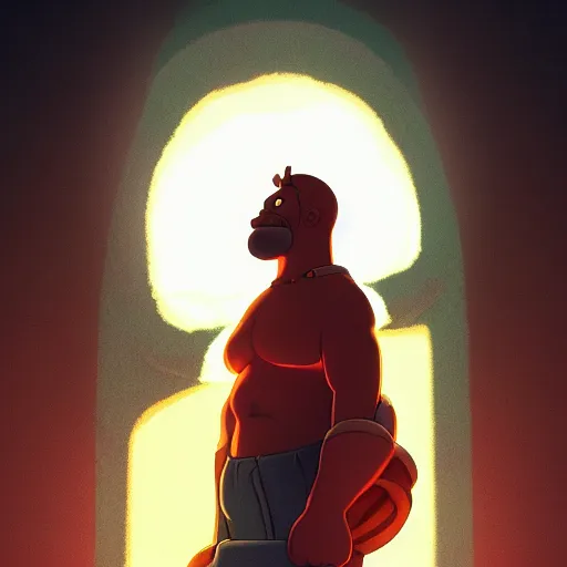 Prompt: Homer as Odysseus, ambient lighting, 4k, anime key visual, lois van baarle, ilya kuvshinov, artstation