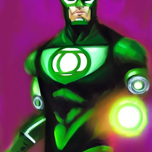 Image similar to character concept medium portrait, green lantern iron man, digital painting, concept art, smooth, sharp focus, illustration, artgerm