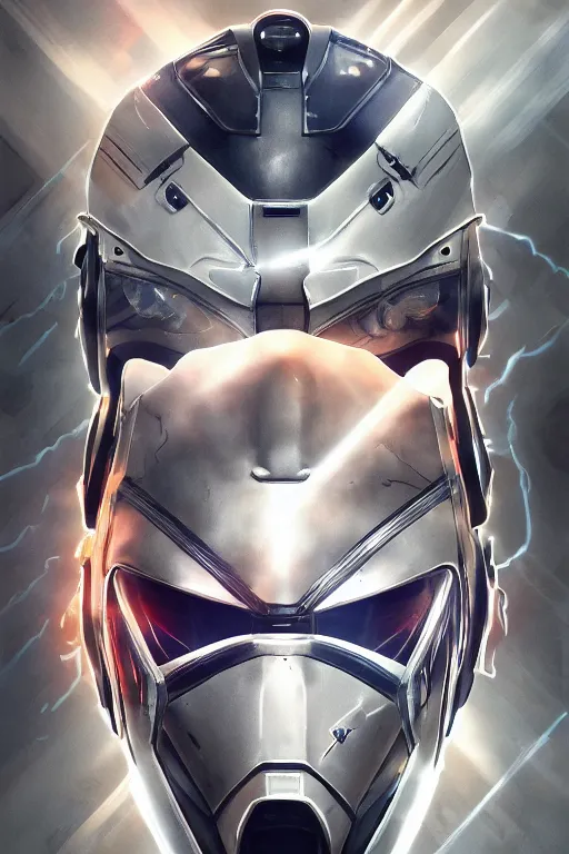 Image similar to cyber cyborg ninja mask helmet metal gear solid artic suit swat commando, global illumination ray tracing hdr fanart arstation by sung choi and eric pfeiffer and gabriel garza and casper konefal, a spectacular view cinematic rays of sunlight comic book illustration, by john kirby