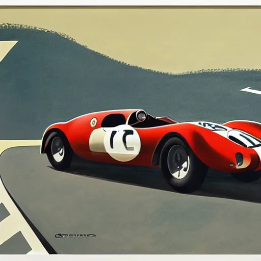 Image similar to bugatti type c, rdodge m 4 s, 1 9 6 0's le mans, ralph maquarrie and syd mead cinematic matte painting, 4 k