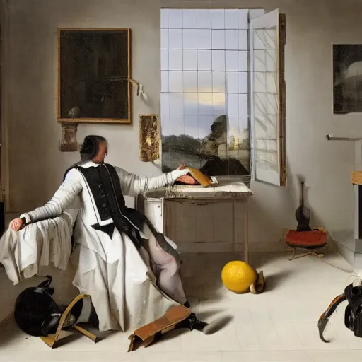 Prompt: a vanitas painting from the 21st century with modern gadgets by pieter claesz