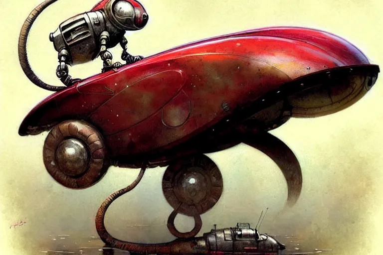 Prompt: adventurer ( ( ( ( ( 1 9 5 0 s retro future robot mouse amphibious vehical home. muted colors. ) ) ) ) ) by jean baptiste monge!!!!!!!!!!!!!!!!!!!!!!!!! chrome red