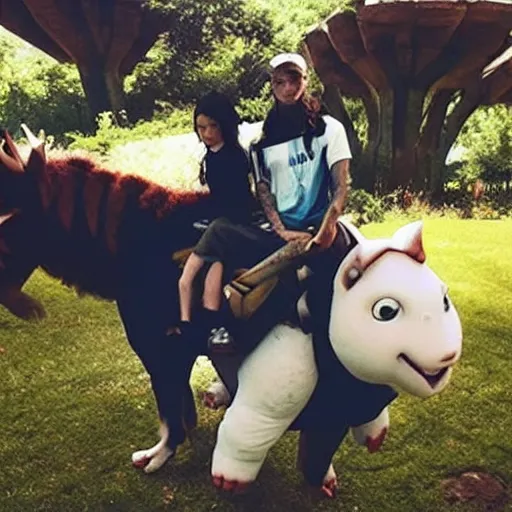 Prompt: dj porter robinson riding appa from avatar the last airbender