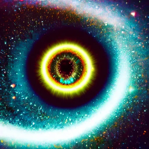 Prompt: macro shot of a galaxy inside an human eye, ultra detailed, realistic