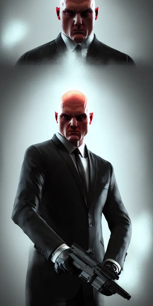 Prompt: Exobiology style.concept art of Agent 47. cinematic lighting, photorealistic, award winning on Artstation, hyper detailed, hyper realistic.