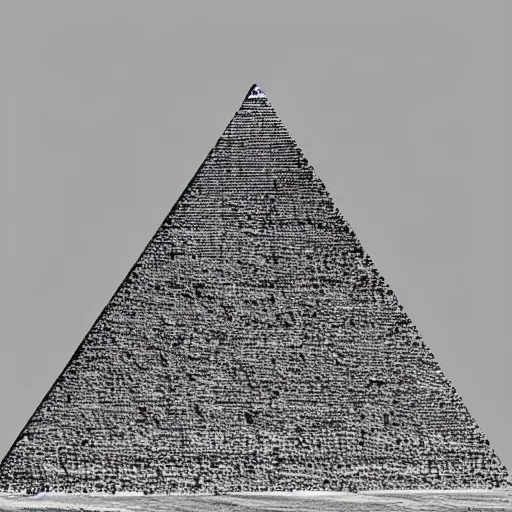 Image similar to a white pyramid on a black background