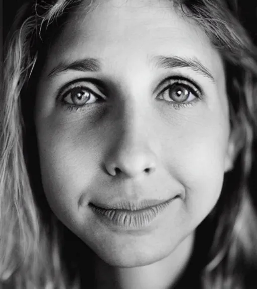 Image similar to award winning photo of Sarah Chalke, symmetrical face by Sally Mann